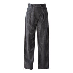 Black Pinstripes Suit Pants – Women’s Tailored Office Trousers